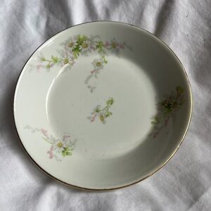 Limoges Floral White and Green Porcelain berry bowls